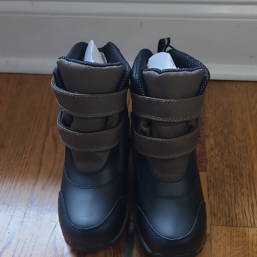 Target Kids Black and Green Olive Double-Strap Boots
